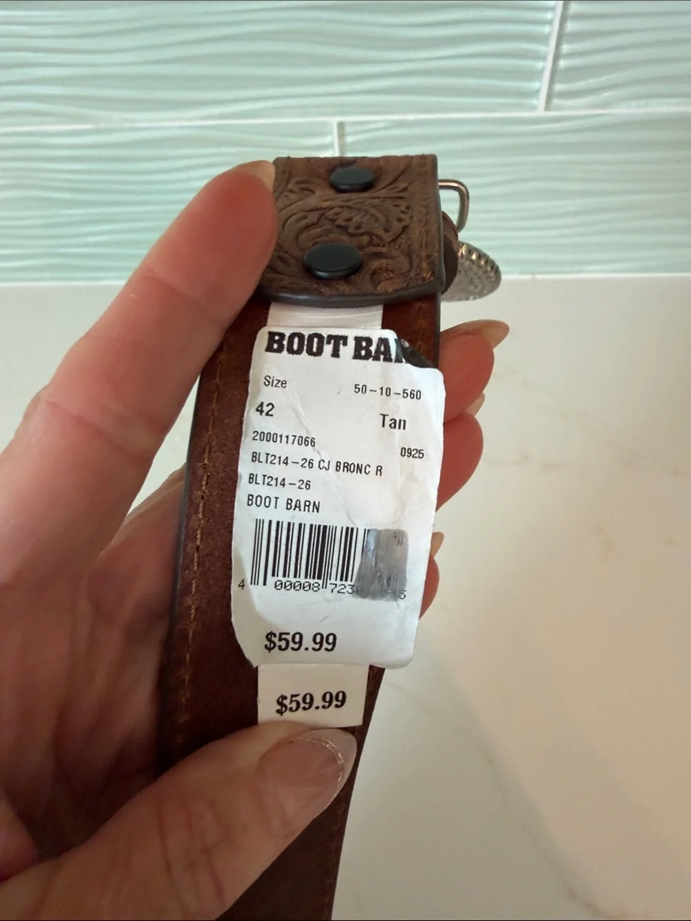 Boot Barn brown tooled